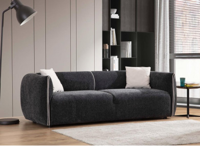 Canapé 3 places Mobilier de salon de luxe Canapés en tissu Trois places gris neuf